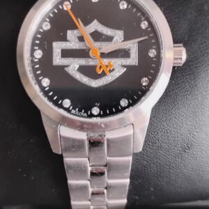 Harley-Davidson Silver and Black Men's Watch